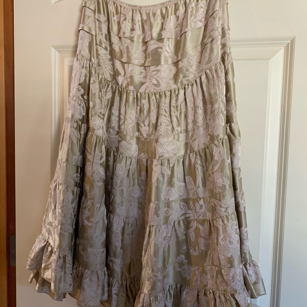Anna Sui gold acetate skirt